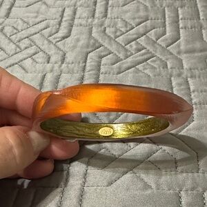 Alexis Bittar Vibrant Orange and Gold Bracelet
